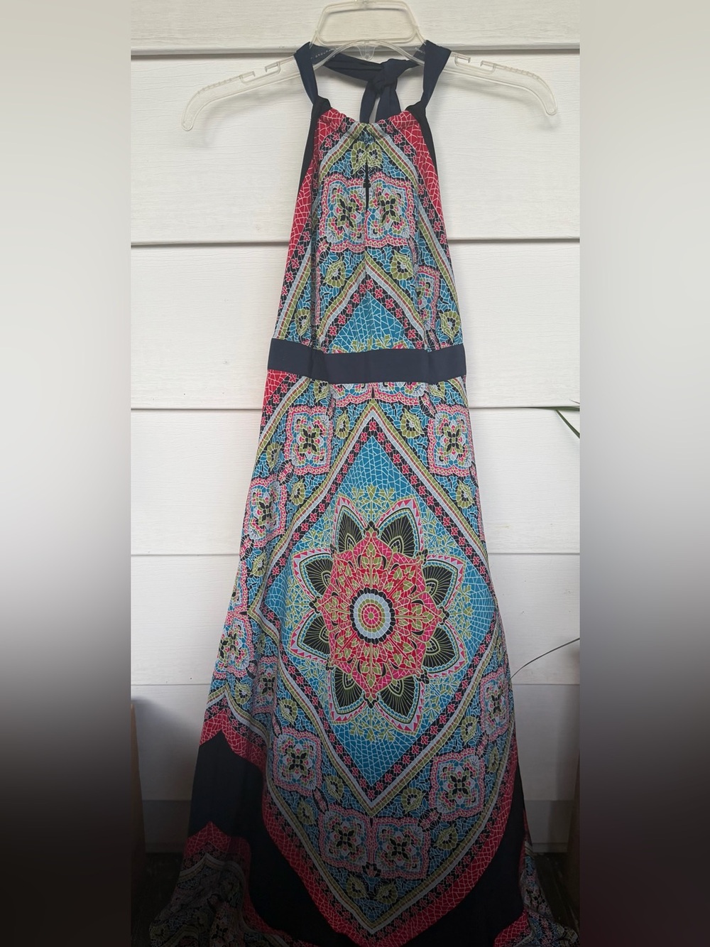 Allen B. By Allen Schwartz Blue and Pink Medallion Maxi Dress Size 10